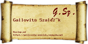 Gallovits Szalók névjegykártya